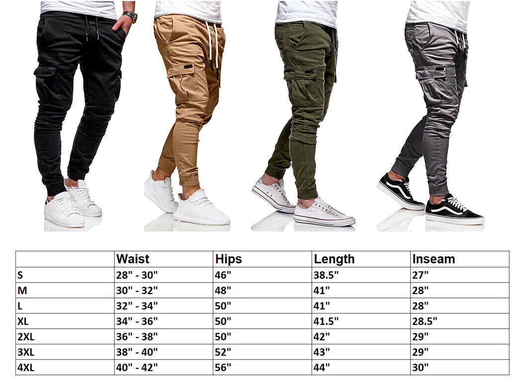 Men's Casual Joggers Pants Sweatpants Cargo Combat