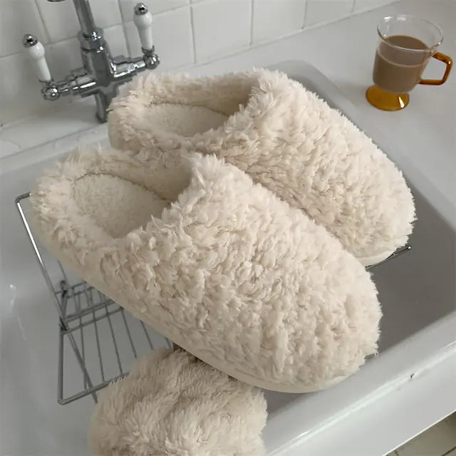Cute Furry Winter Home Slippers for Women