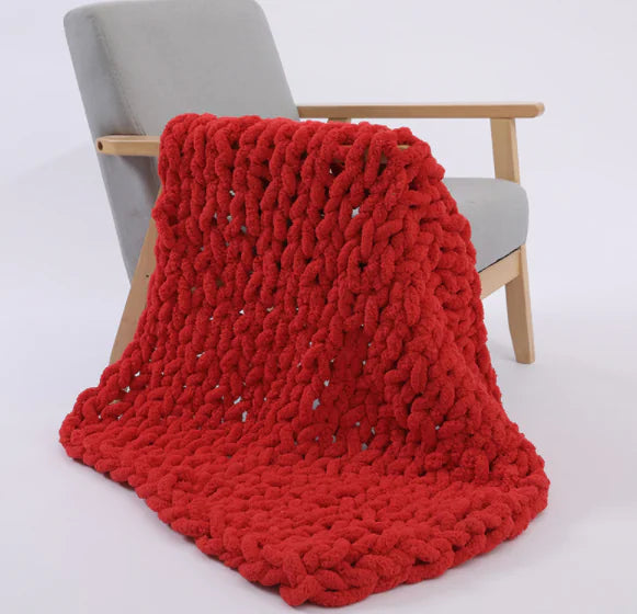 Weighted Knitted Wool Blanket - Comfort Gift Box
