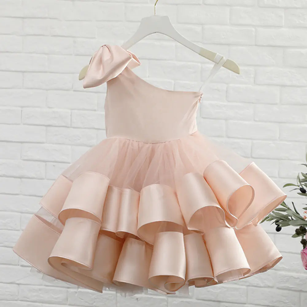 One-Shoulder Fluffy Princess Dress for Girls