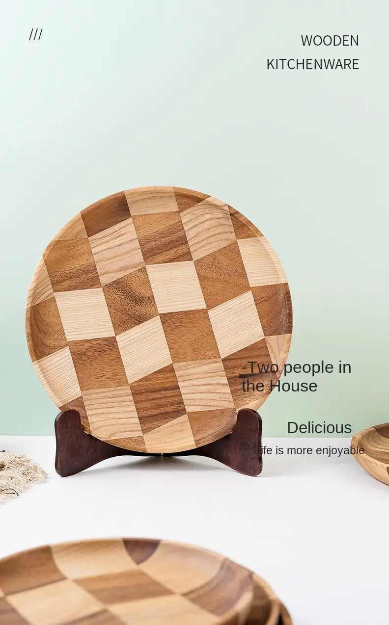 Acacia Wood Serving Plate - Easy to Clean (1 Piece)