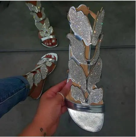 Wish Women's Rhinestone Flat Sandals - Summer 2020