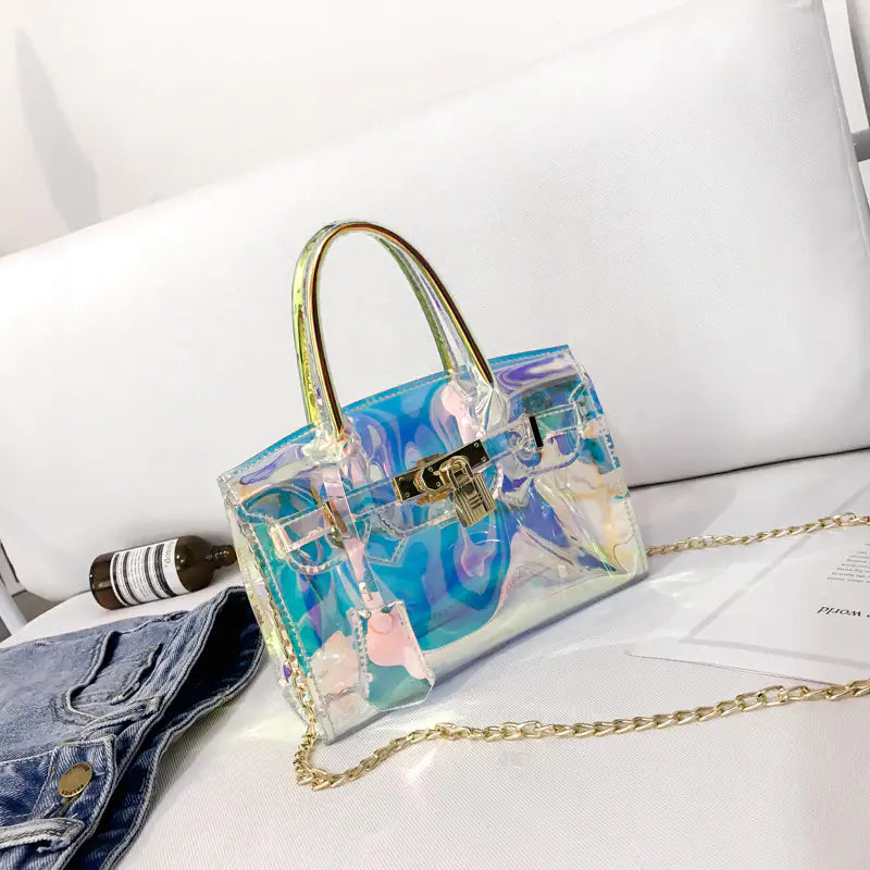 Transparent Women's Bag, Laser Mini Shoulder Bag