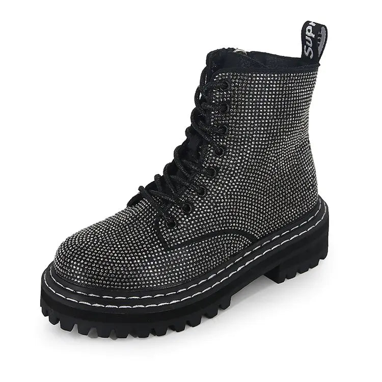 Stylish Rhinestone Short Ankle Boots for Women
