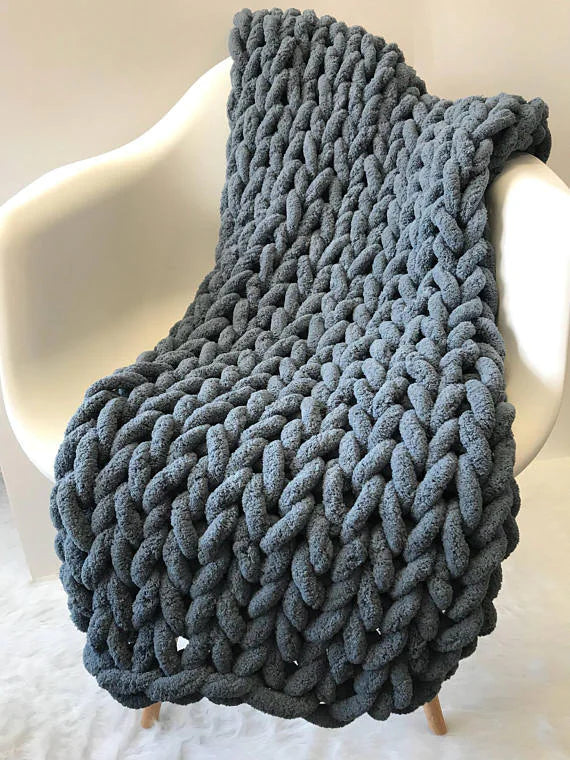 Weighted Knitted Wool Blanket - Comfort Gift Box