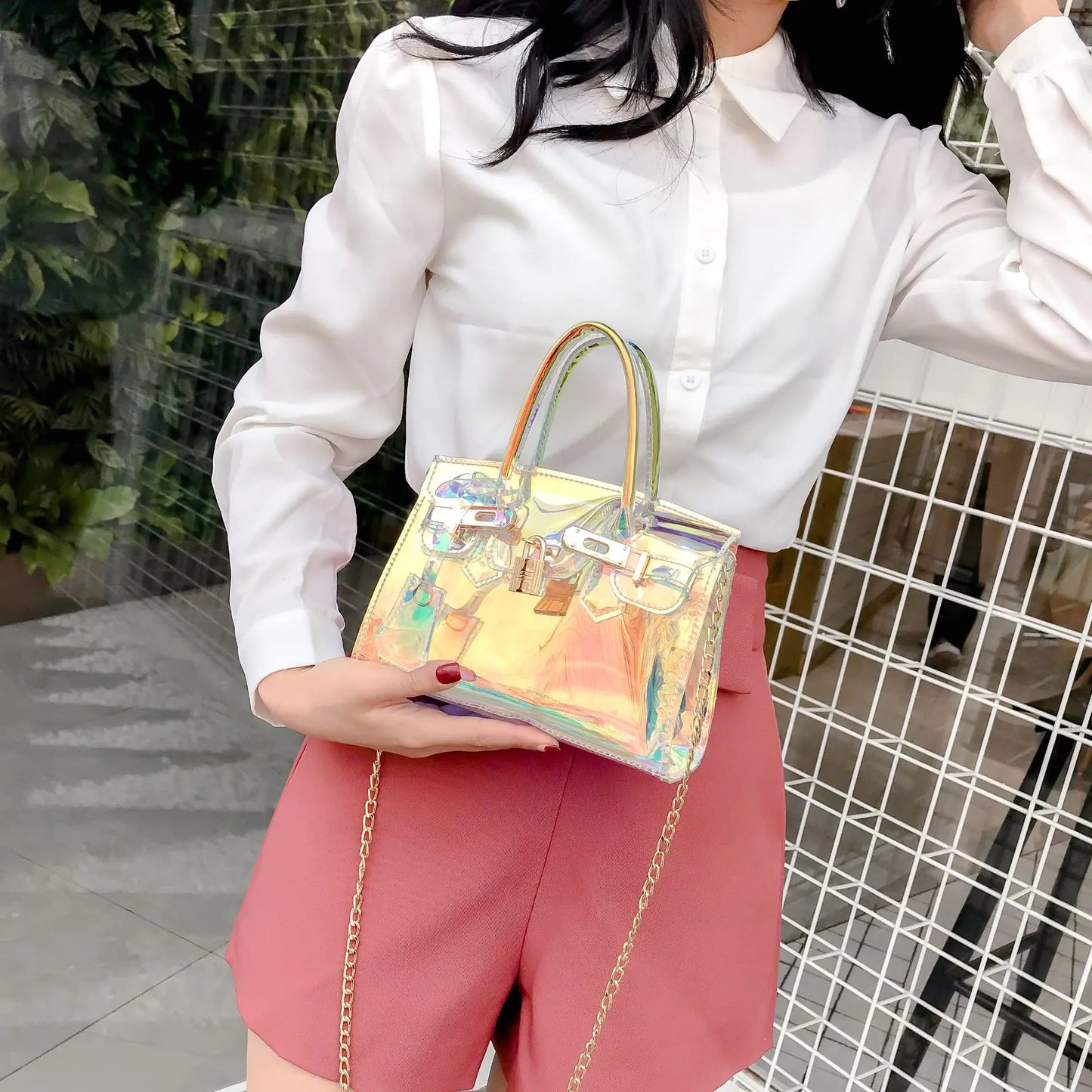 Transparent Women's Bag, Laser Mini Shoulder Bag