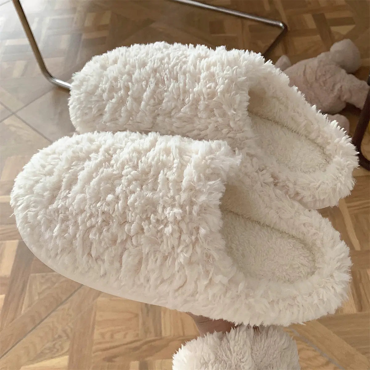 Cute Furry Winter Home Slippers for Women