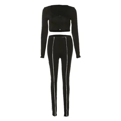 Reflective Spliced Low-Impact Sports Set