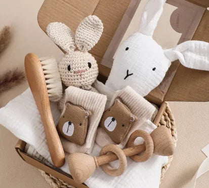 New Baby Gift Set with Rattle Socks (One Set) - Comfort Gift Box