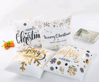 Exclusive Gold Foil Christmas Pillow Covers (Set)