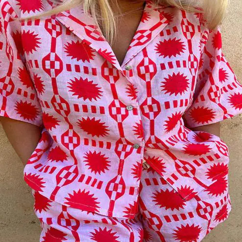 Women's Polo Collar Two-Piece Set (One Set) - Comfort Gift Box