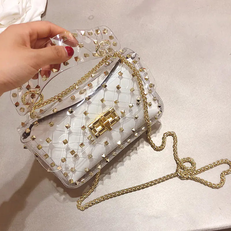 Chain Bag, Crossbody Mini Bag, Transparent Jelly Bag