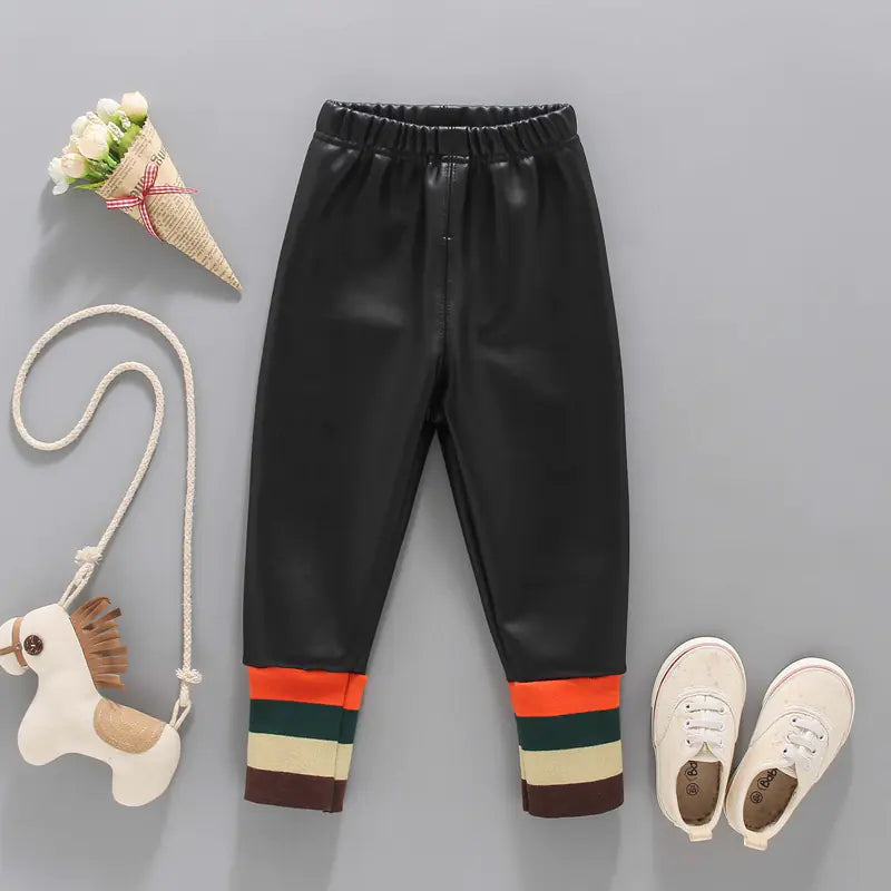 Warm Leather Pants for Girls
