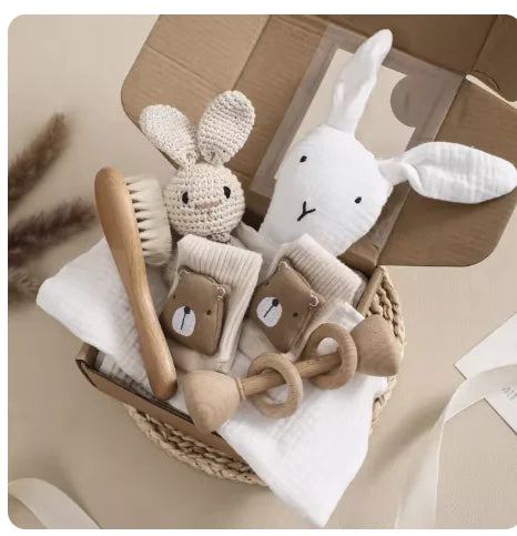 New Baby Gift Set with Rattle Socks (One Set) - Comfort Gift Box