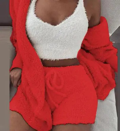 3-Piece Women's Plush Loungewear Set - Comfort Gift Box