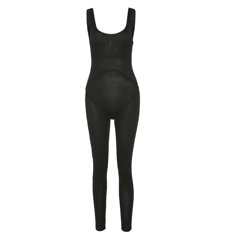 Open-Back Hip Thread Jumpsuit