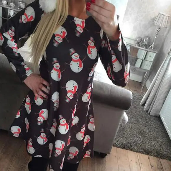 Christmas Print Dress