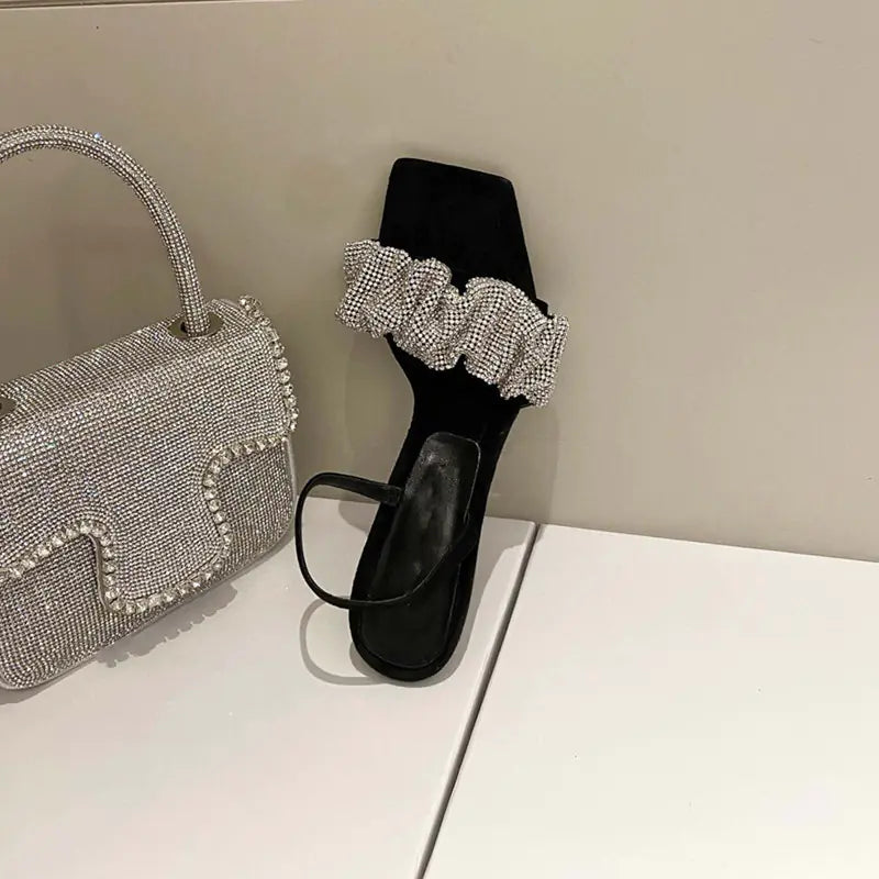 Elegant High Heel Rhinestone Sandals for Women