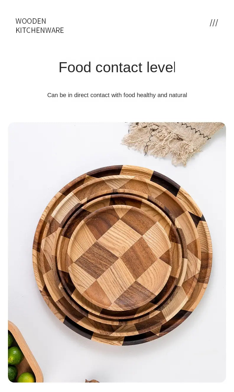 Acacia Wood Serving Plate - Easy to Clean (1 Piece)