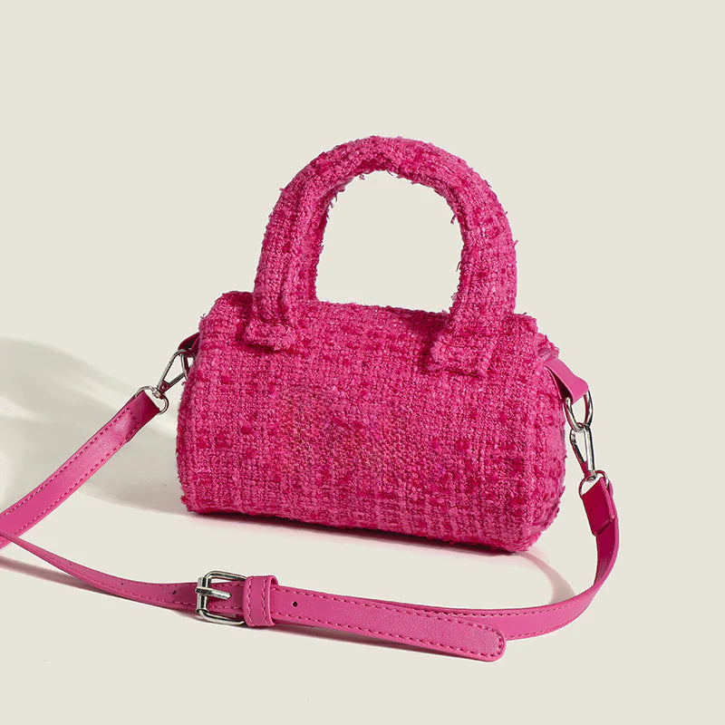 Barbie Collaboration Stylish Cylindrical Handbag