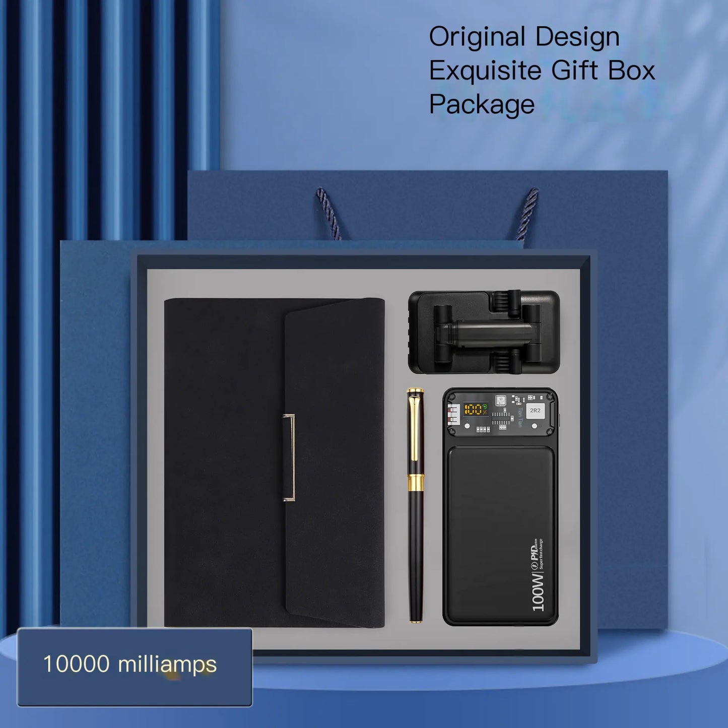 A5 Business Notebook Gift Set with Pen and Power Bank - Comfort Gift Box