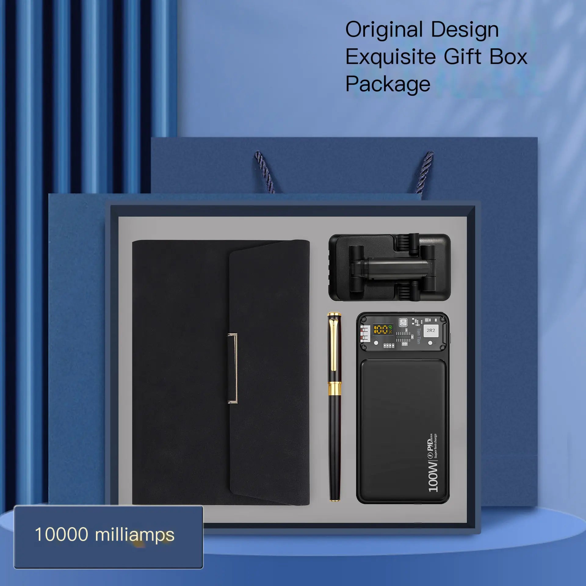 A5 Business Notebook Gift Set with Pen and Power Bank - Comfort Gift Box