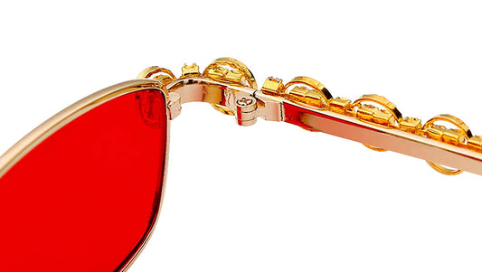 Luxury Square Rhinestone Glasses with Metal Frame