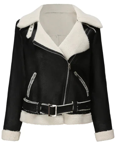 Motorcycle Jacket, Pilot Jacket, Thick Leather Coat