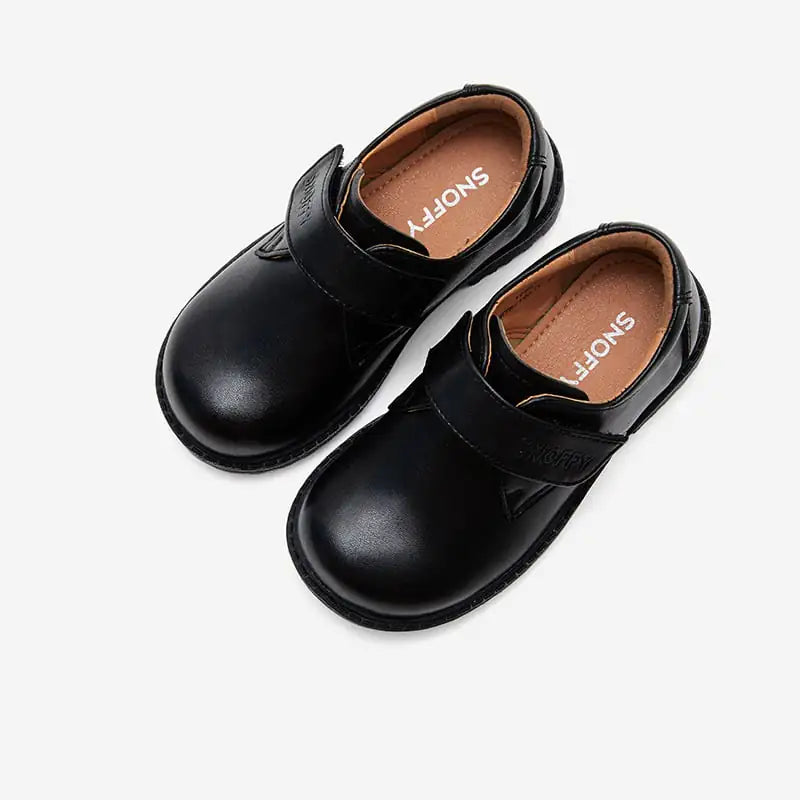 Black Leather Shoes for British Boys