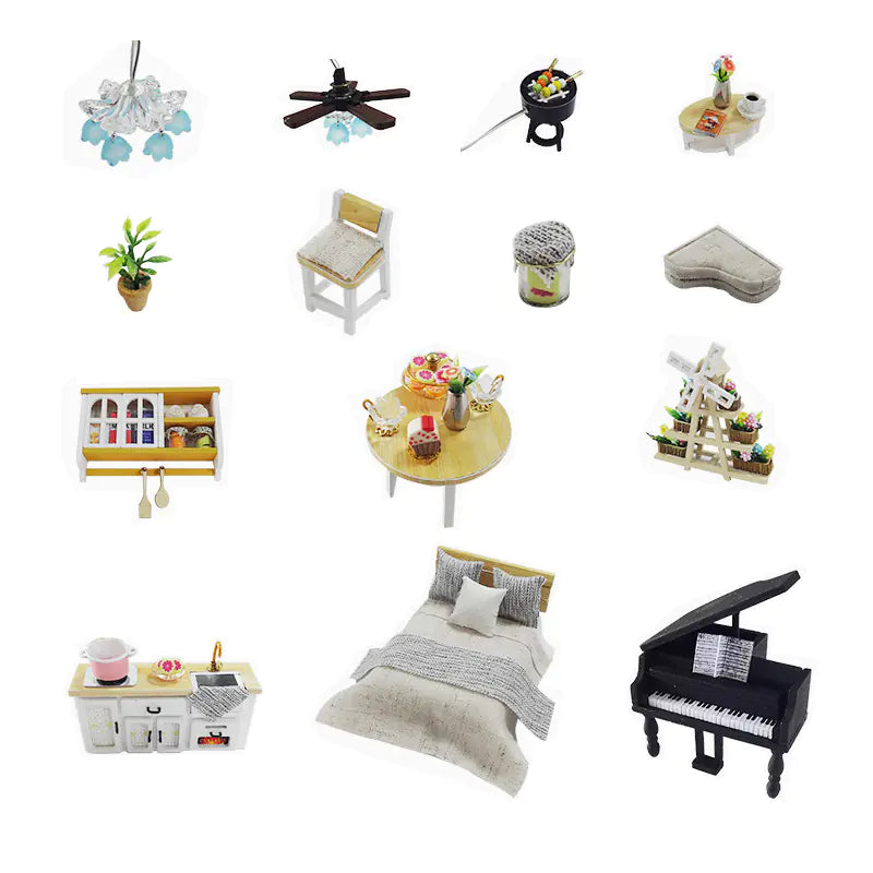 DIY Sound-Light Model Toy Cabin for Christmas Gift