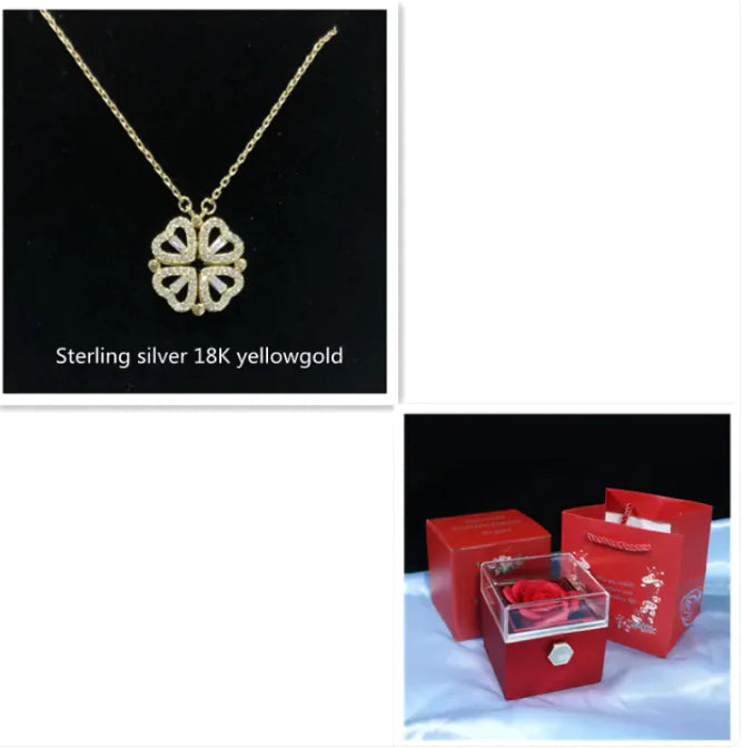 Heart-to-Heart Four-Leaf Clover Necklace