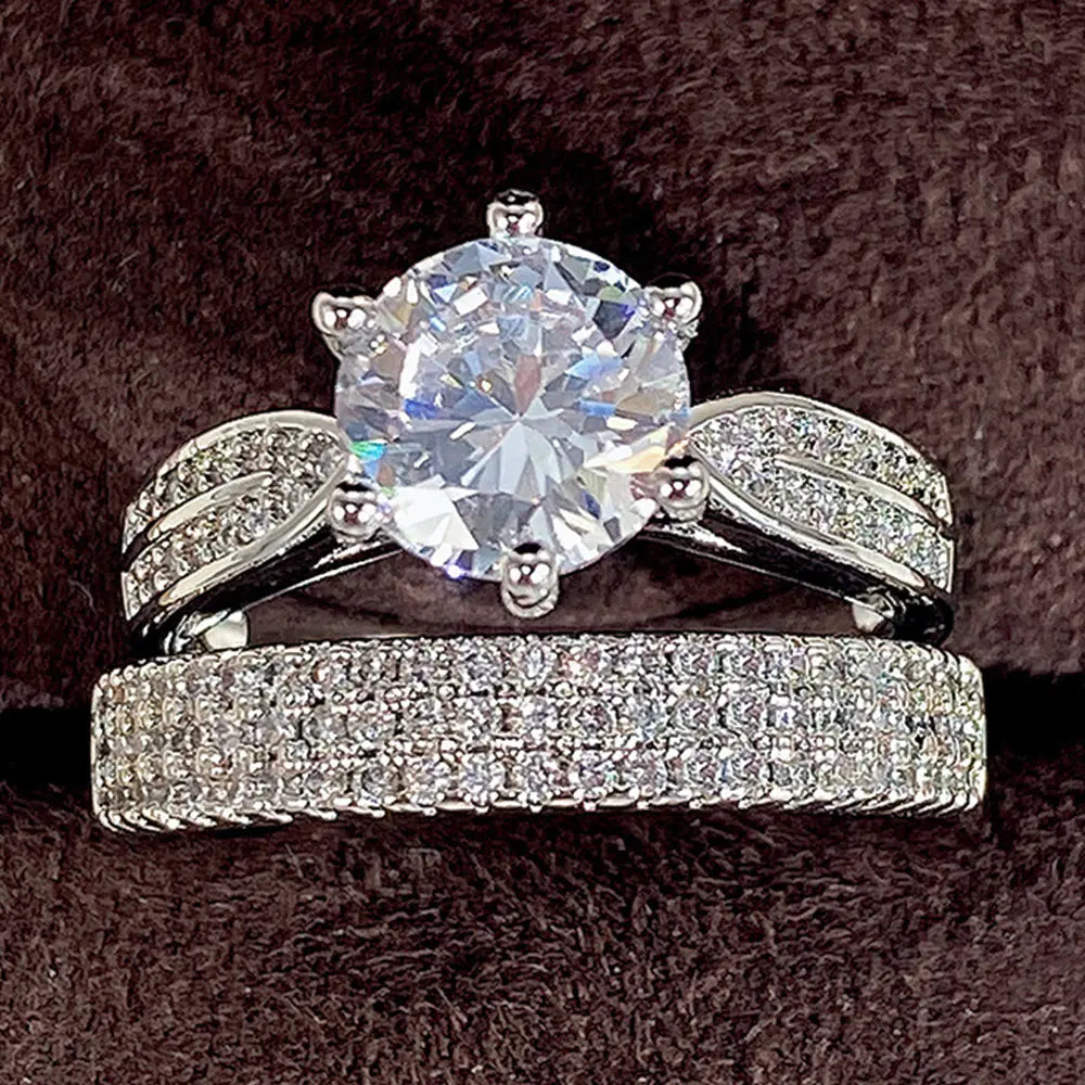 Luxury Wedding Engagement Ring Set for Men and Women