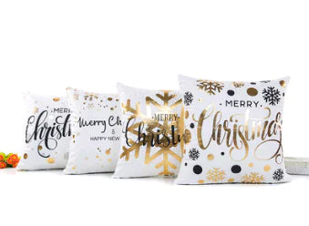 Exclusive Gold Foil Christmas Pillow Covers (Set)