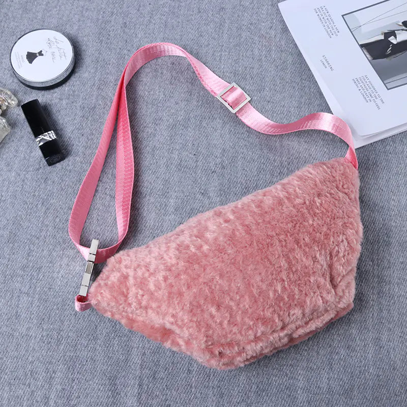 Furry Crossbody Bag for Women - Versatile Japanese Style
