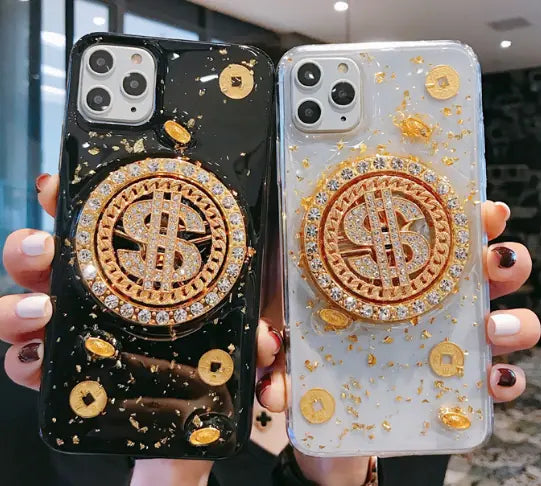 Luxury 3D Diamond Dollar Turnplate Phone Case