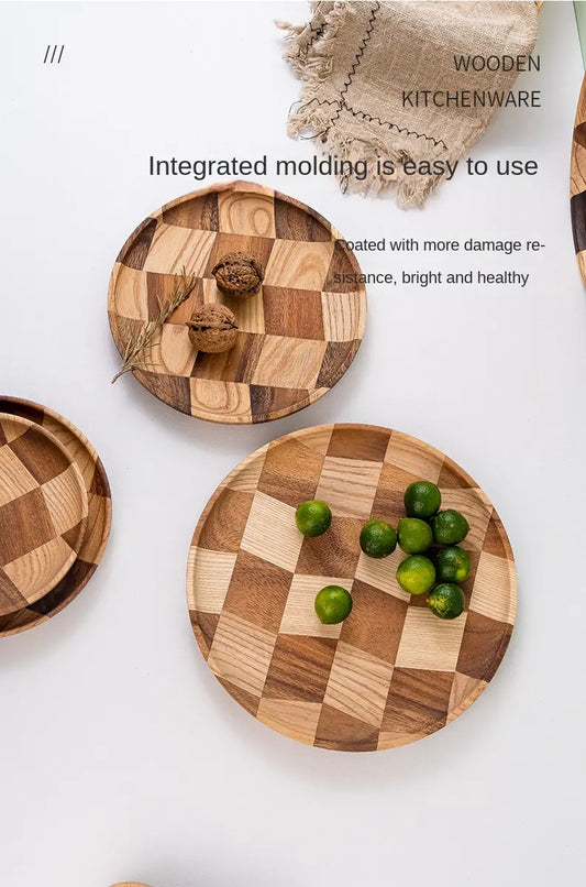 Acacia Wood Serving Plate - Easy to Clean (1 Piece)