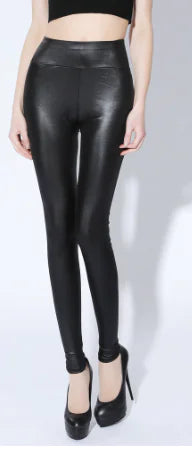 Matte Snakeskin Skinny Leather Pants