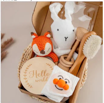 New Baby Gift Set with Rattle Socks (One Set) - Comfort Gift Box